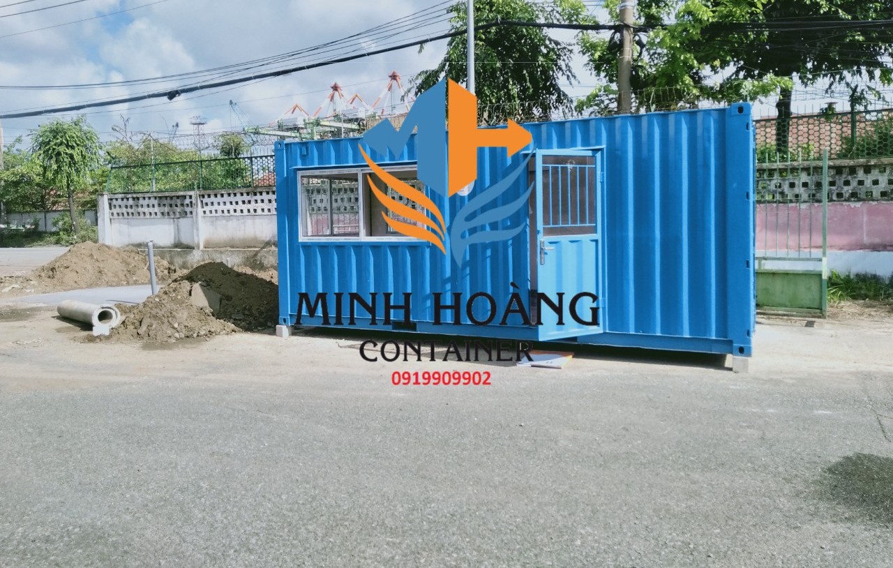 Container văn phòng 20feet  sàn lát gạch có toilet cửa lớn